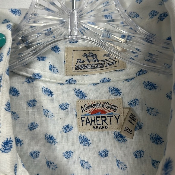 Faherty Breeze Printed short sleeve woven shirt size XL - Picture 5 of 10